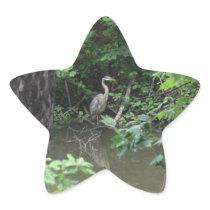 Blue Heron with Reflection on Water Stickers