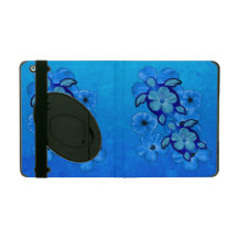 Blue Hibiscus And Honu Turtles