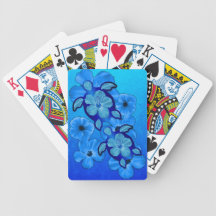 Blue Hibiscus And Honu Turtles Bicycle Poker Deck