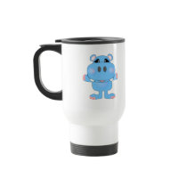 blue hippo cute character mug