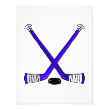 Blue Hockey Personalized Invitations