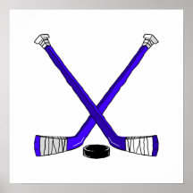 Blue Hockey Poster