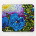 Blue Hollyhocks Mousepads