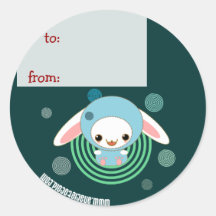 blue hooded bunny sticker