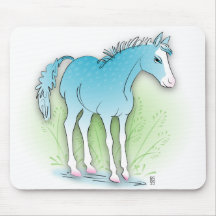 blue horse mouse pads