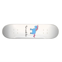 Blue horse with pink hearts skateboard decks