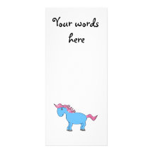 Blue horse with pink mane full colour rack card