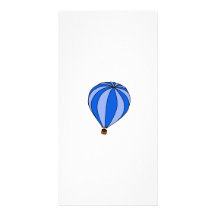 Blue Hot Air Ballon Cartoon Photo Greeting Card