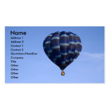 Blue Hot Air Balloon Business Card Template