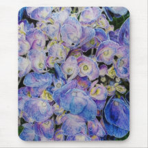 Blue Hydrangea Botanical Art Mousepad