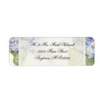 Blue Hydrangea Bracket Floral Formal Wedding Return Address Labels