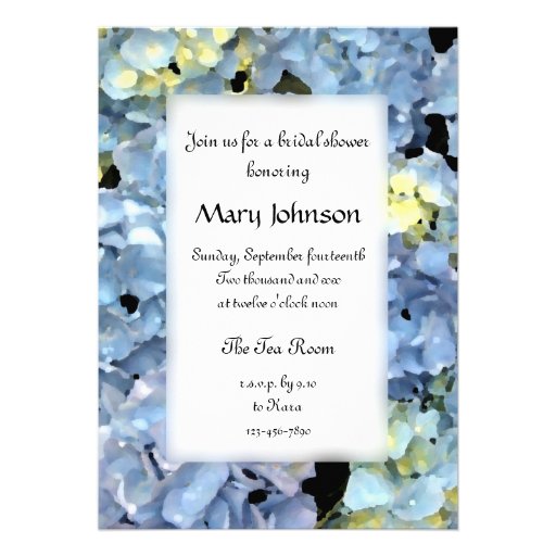 Blue Hydrangea Bridal Shower Invitation