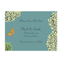 Blue Hydrangea & Butterfly Save The Date