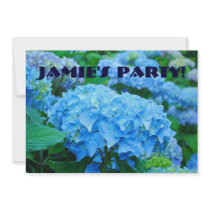 Blue Hydrangea Flower Garden Invitations PARTY
