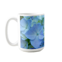 Blue Hydrangea Flowers Add Text Coffee Mug