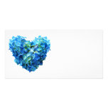 Blue Hydrangea Heart Photo Greeting Card