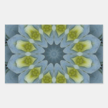 Blue Hydrangea Mandala Image 7 Rectangular Sticker