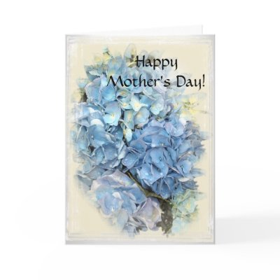 Blue Hydrangea Mothers Day Card by loraseverson