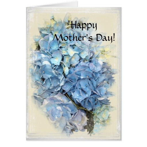 Blue Hydrangea Mothers Day Card