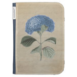 Blue Hydrangea on Vintage Calligraphy Paper Case For Kindle