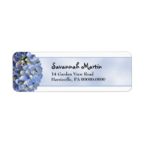 Blue Hydrangea Return Address Labels, Alpha