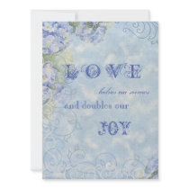 Blue Hydrangea Swirl Floral Vintage Style Invite