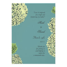 Blue Hydrangea Wedding Program Custom Invites