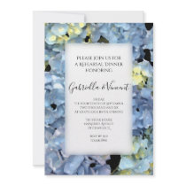 Blue Hydrangea Wedding Rehearsal Dinner Invitation
