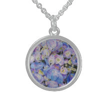 Blue Hydrangea Women's Necklace Pendant