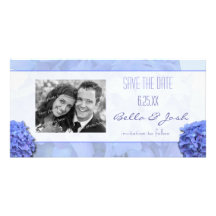 Blue Hydrangeas Save the Date Photo Card