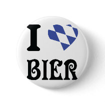 blue I love Bier icon Buttons