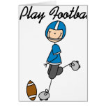 Blue I Play Football Card