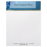 Blue Ice and White Scroll Personalized Letterhead