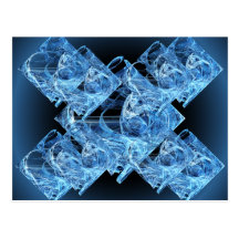 Blue Ice Cubes Postcard