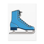Blue Ice Skate Postcard