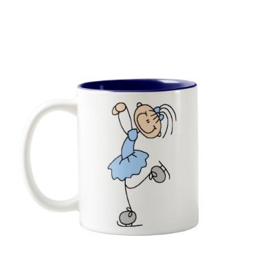 Blue Ice Skating Girl Mug by stick_figures