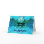Blue Ice Winged Skull Cards