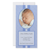 Blue In Style New Baby Photo Card