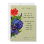 Blue Iris Bouquet Floral Bridal Shower Invite