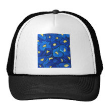 Blue Iris Bouquet Pattern Hat