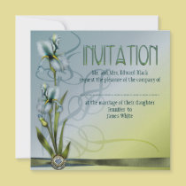 Blue Iris Wedding invitations