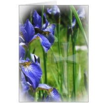 Blue Iris with Cross II Greeting Card