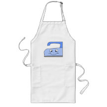 Blue Iron Cartoon. On White. Apron