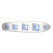 Blue Iron Cartoon. On White. Skateboard