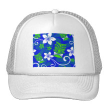 Blue Island Floral Tiki Masks Hat
