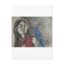 Blue Jay and the Girl Post Card