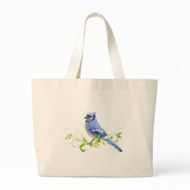 Blue Jay Bird Canvas Bags