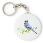 Blue Jay Bird Key Chain