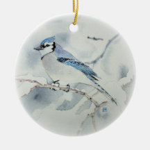 Blue Jay Holiday Ornament