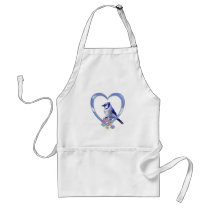 Blue Jay in Heart Aprons